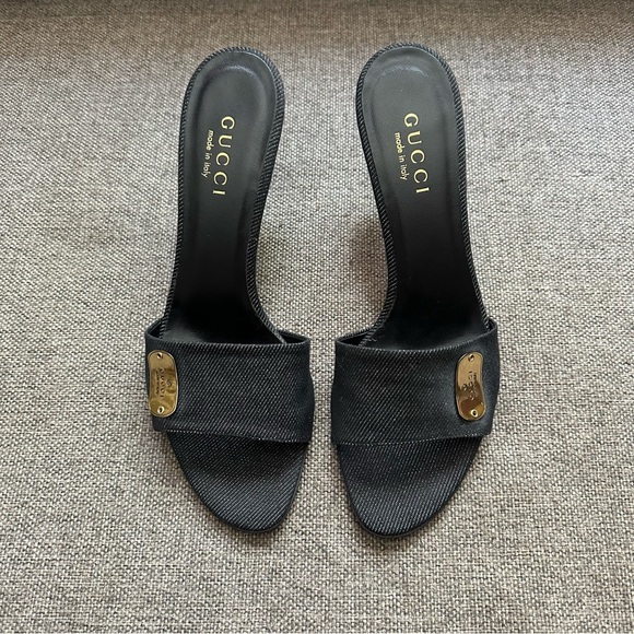 Vintage denim Gucci sandal heels - Picture 1 of 5